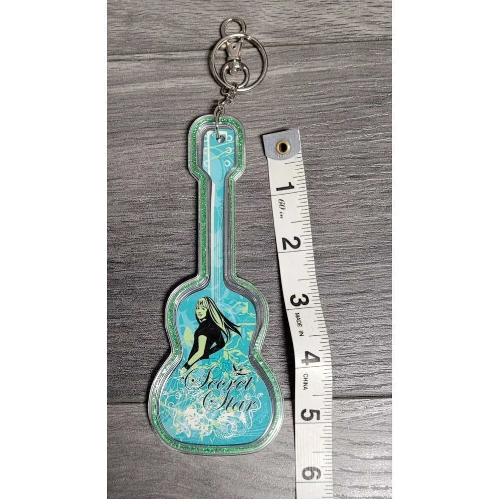 Hannah Montana Secret Star 5 inch Guitar Keychain Blue/Green